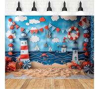 Nautical themed backdrops sailboats shells and starfish patterns for summer parties birthday celebrations party background banner