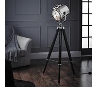 nautical tripod floor lamp in polished nickel and black