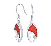 Nautical Tropical Beach Vacation Lovers Be My Lobster Crab Claw Created Opal Dangle Earrings For Women Girlfriend .925 Sterling Silver Fish hook Wire