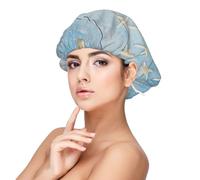 Nautical Vintage Board Starfish,Adjustable Silk Hair Wrap Adult's Satin Sleeping Cap Hair Women's Elastic Sleep Bonnet