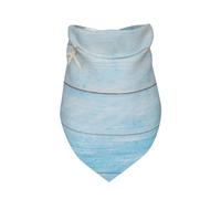 Nautical Vintage Board Starfish,Bib Scarf Triangle Hood Adjustable Pet Scarf Washable Hood Suitable for Small, Medium and Large Dogs and Cats