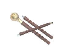Nautical Vintage Brass Globe Handle Walking Stick Spiral Wooden Cane - Victorian Designer Walking Stick Collectible Foldable Wooden Stick For Unisex Adult