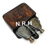 Nautical Vintage Classic Brass Monocular With Brown Leather Box