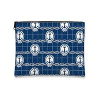Nautical Vintage Makeup Bag, Navy Anchors Pattern Cosmetic Travel Pouch for Women, Portable Small Canvas Zipper Organizer, Summer Beach Toiletry Bag, Navy, 7x9 Inch, Anchors