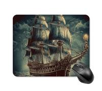 Nautical Vintage Sailing Pirate Ship Square Mouse Pad Portable Computer Mousepad with Non-Slip Rubber Base 20 * 25cm Ultra-Thin Gaming Mouse Mat for Computer Laptop Office Desk Accessories