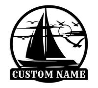 Nautical Wall Decor, Anchor Last Name Custom Metal Wall Décor,Personalized Boat House Metal Wall Sign,Lake or Beach House,House number, villa address number plate