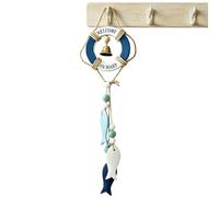 Nautical Wall Decor Hangable Life Ring Pendant with Rope and Bell