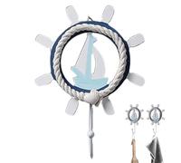 Nautical Wall Hooks - Rustic Wall Hanger, Coastal Themed Hooks | Decorative Anchor Style Hooks For Coats, Towels, Aprons, Hat Holders, Bathroom Storage, Room