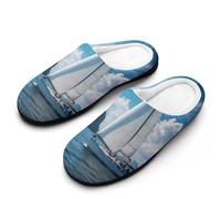 Nautical Yacht Aquatic Coastal Men Slippers Funny House Shoes Cotton Slipper for Indoor Outdoor