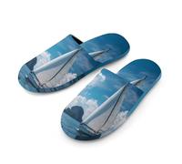 Nautical Yacht Aquatic Coastal Mens Slippers Warm Non-Slip Houes Shose Spa Slipper for Home Bedroom