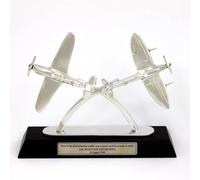 Nauticalia Aluminium Sculpture, Battle of Britain Spitfire & Hurricane Tribute Model, 30x24cm