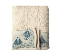Nauticalia British Wool Nautical Throw, Ecru, 150x120cm
