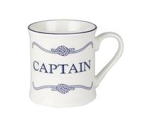 Nauticalia Campfire-Captain Mug, White,dark Blue, 4" x 3.5"