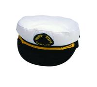 Nauticalia Captain's Cap Junior 52cm, Polycotton, White,Black