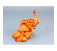 Nauticalia Carved Wood-Effect Double Elephant Head, 18cm