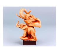 Nauticalia Carved Wood-Effect Elephant and Head, 15cm
