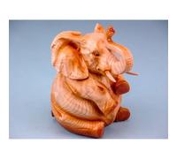 Nauticalia Carved Wood-Effect Elephant Money Box, 15x13cm
