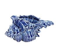 Nauticalia Ceramic Conch Shell Pot, Blue, 17cm