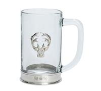Nauticalia Glass Tankard with Pewter Base and Stag Badge