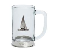 Nauticalia Glass Tankard with Pewter Base and Yacht Badge