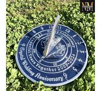 NauticalMart 15th Crystal Anniversary Unique Marriage Present for Parents, Grandparents, Friends, Husband or Wife, Couples, Him & Her Wedding Anniversary Sundial Gift 2024 (15th Anniversary)