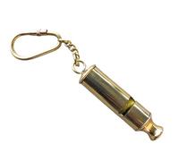 NauticalMart Brass Whistle with Key Ring - Authentic Scotland Yard Police Bobby Whistle, Perfect for Collectors and Enthusiasts, Durable and Aesthetic Keychain Accessory