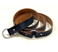 NauticalMart Leather Belt Medieval Knight Solid Black Ring Belt Medieval Halloween Cosplay Costume, Historical Knight Ideal for LARP SCA Medieval Renaissance Knight Reenactment Ren Faire & Parties