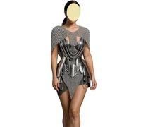 NauticalMart Medieval Knight Fantasy Elven Lady Half Body Armor - Chainmail Top, Chainmail Skirt, Women's Armor Corset Steel Tassets Halloween Costume Gift for Women