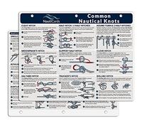NautiCards Nautical Knots Quick Reference Chart - Guide to 21 Sailing & Boating Knots on 8.5 x 11 Waterproof Card - from Boating Must Haves Collection