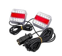 NAUTIG 1 Set 12V Waterproof Rear Towing Tail Light 14 LED Trailer 10m Cable EN 7 Pin Brake Lamp Stop License Number Plate Reflector Led Tail Light