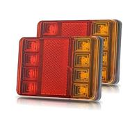 NAUTIG Brake Light 2Pcs For UTE Trailer Truck Auto Lights Waterproof Car 8 LED Warning Tail Light Rear Lamps Pair Boat Trailer 12V Rear Parts Rear Lights