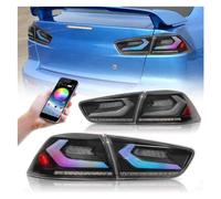 NAUTIG Brake Light LED DRL Sequential Signal For E-mark Tail Light Lamp Assembly Taillights For Mitsubishi For Lancer For EVO EX SE ES GT For GTS DE X 2007-2020 Rear Lights(Clear With RGB)