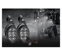NAUTIG Motorcycle Head Lamp 4.5 Inch LED White/Yellow Work Light For Motorcycle Offroad Truck UTV Vehicle's Driving Lamps Super Bright Headlamp(D035 Bracket)