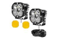 NAUTIG Motorcycle Head Lamp For OffRoad For PickUp Truck Motorcycle Driving Lamps Working Light Yellow/White 3000K Super Bright 3 Inch LED Fog Lights Headlamp(Offroad White Yellow)