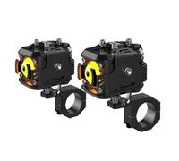 NAUTIG Motorcycle Head Lamp Motorcycle Led Fog Lights Electric Vehicle Auxiliary Road Driving Moto Low Beam Yellow Spotlight Super Bright Headlamp(Black LowBeam-Yellow)