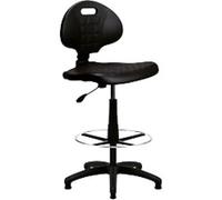 Nautilus Designs Derwent Polyurethane Draughtsman Operator Chair With Spring Loaded Backrest Mechanism Black - DPA/POLY/FCK