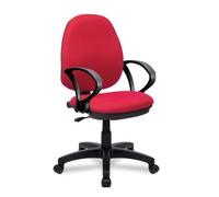 Nautilus Designs Java 100 Medium Back Single Lever Fabric Operator Office Chair With Fixed Arms Red - BCF/I300/RD/A