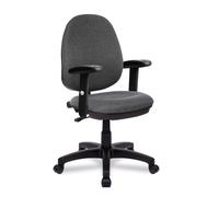 Nautilus Designs Java 100 Medium Back Single Lever Fabric Operator Office Chair With Height Adjustable Arms Grey - BCF/I300/GY/ADT