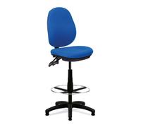 Nautilus Designs Java 200 Medium Back Twin Lever Fabric Draughtsman Operator Chair Without Arms Blue - BCF/P505/BL/FCK