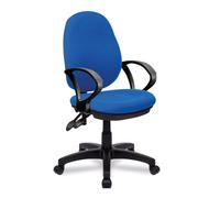 Nautilus Designs Java 200 Medium Back Twin Lever Fabric Operator Office Chair With Fixed Arms Blue - BCF/P505/BL/A