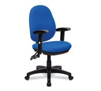 Nautilus Designs Java 200 Medium Back Twin Lever Fabric Operator Office Chair With Height Adjustable Arms Blue - BCF/P505/BL/ADT