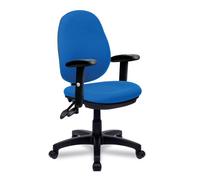 Nautilus Designs Java 300 Medium Back Synchronous Triple Lever Fabric Operator Office Chair With Height Adjustable Arms Blue - BCF/P606/BL/ADT