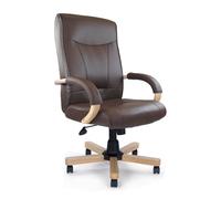 Nautilus Designs Troon High Back Leather Faced Executive Office Chair With Fixed