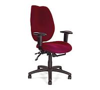 Nautilus Office Chair Fabric Height-Adjustable Armrest Wine Red 110 kg