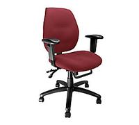 Nautilus Office Chair Fabric Height-Adjustable Armrest Wine Red 110 kg