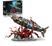 Nautilus Submarine Building Blocks Set, 1190 PCS Submarine and Octopus Building Kit, Creative Underwater World Architectural Animal Bricks Model Toys, Home Decor Gift for Adults and Teens