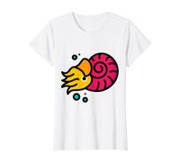 Nautilus Under Water Cephalopod Fun Value Graphic T-Shirt, Women, White, M