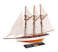 NAUTIMALL 19-inch Atlantic Sailboat Deco, Wooden Schooner Model Ship, Yacht Replica, Nautical Home Decor Collection (ATL49-WHITE)