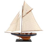 NAUTIMALL 25 inch Wooden Sailboat Model Rustic Vintage Nautical Boat Home Decor (Vintage Blue)