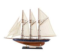 NAUTIMALL 25" Wooden Sailboat Model Sailing Yacht Atlantic Schooner Ship Scale Replica Nautical Home Decor Display Collection Watercraft